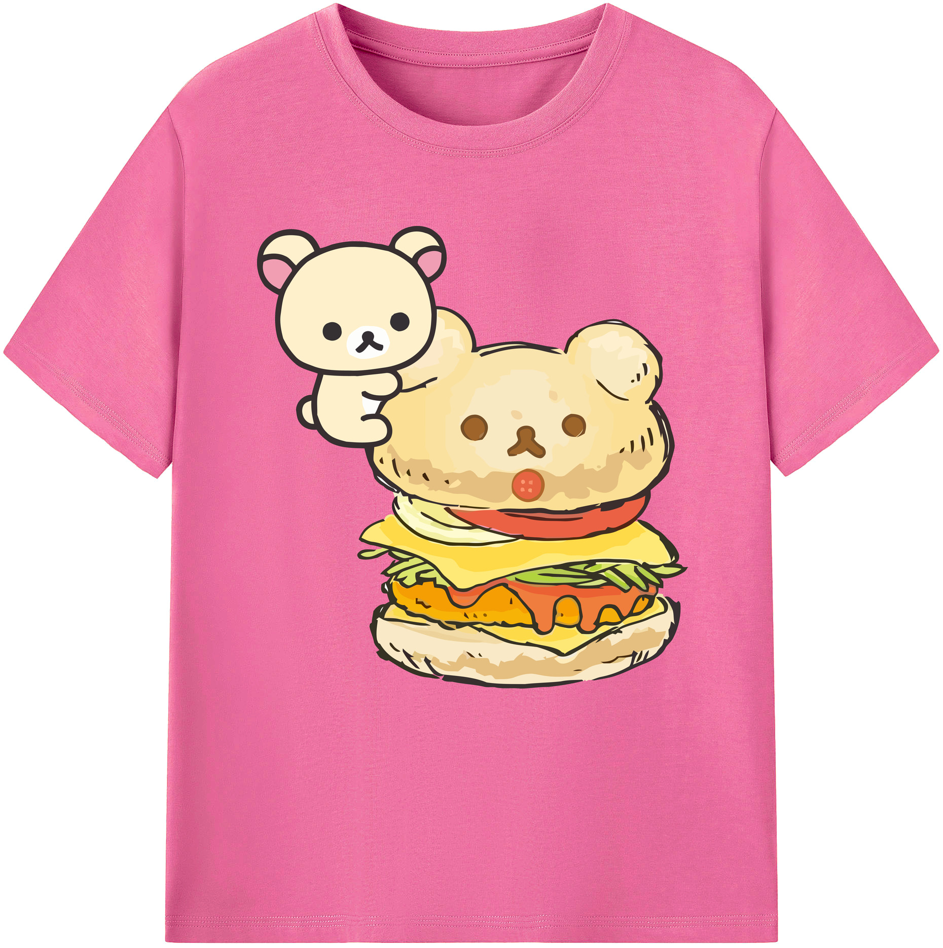 （画像用） リラックマ リラックマ キイロイトリ Rilakkuma Korilakkuma Kiiroitori レディースカジュアルプリントTシャツ（綿100％）